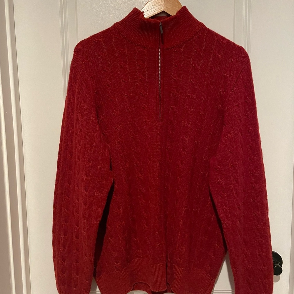 Unisex Red Cable Knit Sweater